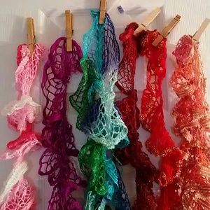 Crocheted ruffle scarves